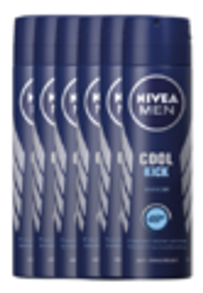 Nivea Men Cool Kick Deodorant Spray - 6 x 150 ml