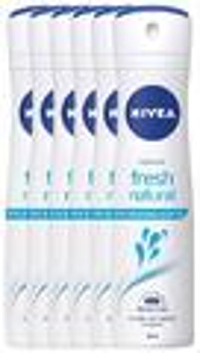 Nivea Fresh Natural Deodorant Spray - 6 x 150 ml