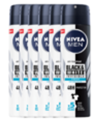 Nivea Men Black & White Invisible Fresh Deodorant Spray Voordeelverpakking 6x150 ml