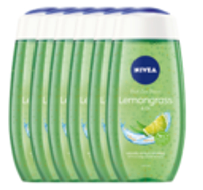 Nivea Lemongrass & Oil Douchegel Voordeelverpakking 6x250 ml