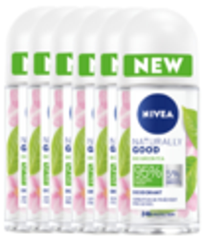 Nivea Naturally Good Bio Green Tea Deodorant Roll-On Voordeelverpakking 6x50 ml