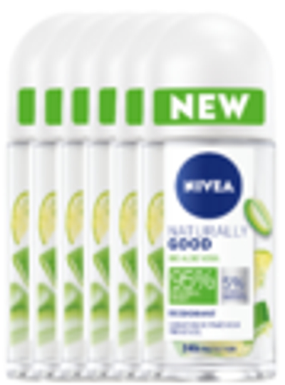 Nivea Naturally Good Bio Aloë Vera Deodorant Roll-On Voordeelverpakking 6x50 ml