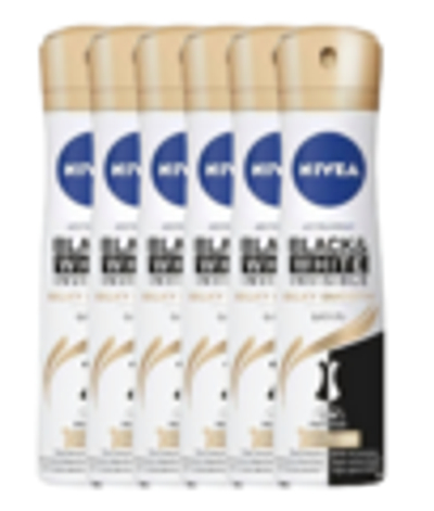 Nivea Black & White Silky Smooth Deodorant Spray Voordeelverpakking 6x150 ml