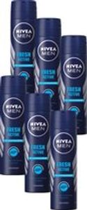 NIVEA Men Fresh Active Deodorant Spray - 6 x 150 ml
