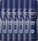 NIVEA MEN Cool Kick Deodorant Spray - 6 x 150 ml