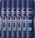 NIVEA MEN Cool Kick Deodorant Spray - 6 x 150 ml