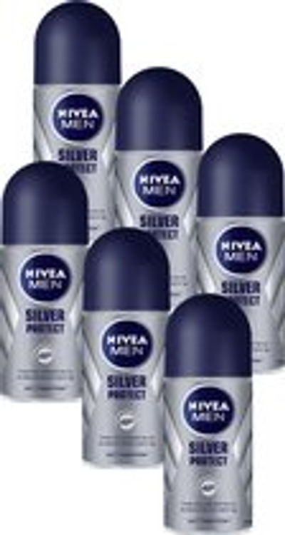 NIVEA MEN Silver Protect Dynamic Power - 6 x 50 ml - Voordeelverpakking - Deodorant Roller