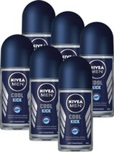 NIVEA MEN Cool Kick Deodorant Roller - 6 x 50 ml
