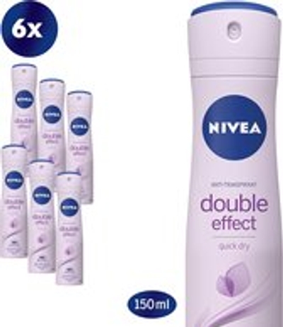 NIVEA Double Effect Anti-transpirant Deodorant Spray - 72u bescherming  - 6 x 150 ml