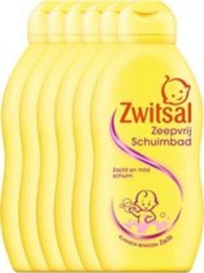 Zwitsal Zeepvrij Badschuim Baby - 6 x 200 ml - Voordeelverpakking