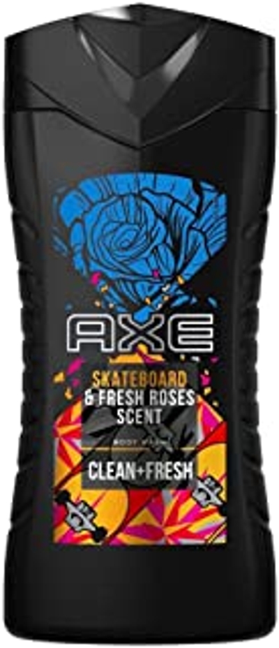 Axe Skateboard & Fresh Roses 3-in-1 douchegel heren Body Hair Face 12h frisse geur op plantaardige basis 1 x 250 ml