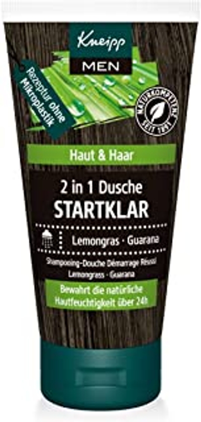 Kneipp MEN 2-in-1 mannendouche startklare reismaat - verkwikkende douchegel voor huid & haar - citrisch-vitaliserende geur - veganistisch - zonder microplastic - 50 ml