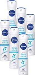 NIVEA Fresh Natural Deodorant Spray - 6 x 150 ml 
