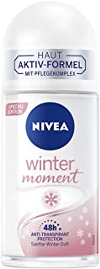 NIVEA Winter Moment Roll-On Deodorant 50 ml, verfrissende anti-transpirant, deodorant met 48 uur anti-transpirant-bescherming en langdurige, winterse geur
