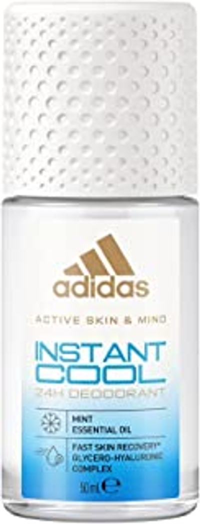 adidas Instant Cool Roll-On deodorant voor haar, met muntolie en 24 uur frisheid met huidvriendelijke formule, 50 ml