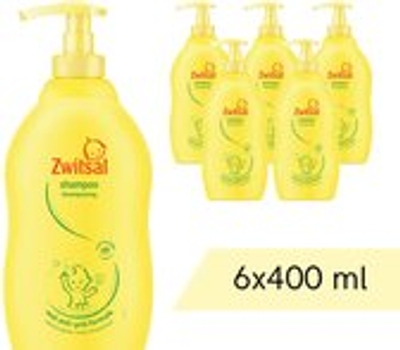 Voordeelverpakking: 6x Zwitsal Shampoo - Pompje Anti-Prik - 400 ml