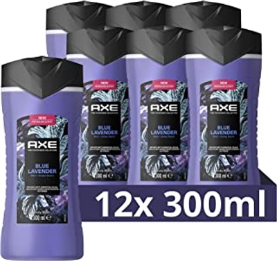 AXE Fine Fragrance Collection Blue Lavender Douchegel, voor 12 uur frisheid met de geur van premium parfum - 6 x 300 ml - Voordeelverpakking