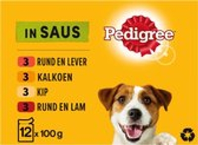 Pedigree Hondenvoer - Mix Selectie in Saus - Maaltijdzakjes - 48x100g natvoer honden