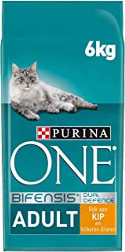 Purina ONE Adult Kattenvoer, Adult vanaf 1 jaar Kattenbrokken met Kip en Volkoren Granen, 6kg - kattenbrokken