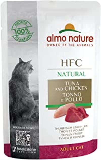 Almo Nature HFC Natural  tonijn en kip, 24 x 55 gram - natvoer katten