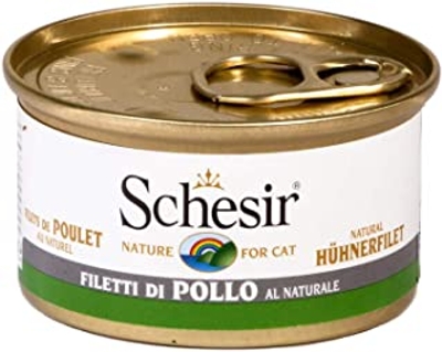Schesir Cat Natural Kippenfilet met rijst 1,5%, nat kattenvoer, 24 blikjes x 85 g - natvoer katten