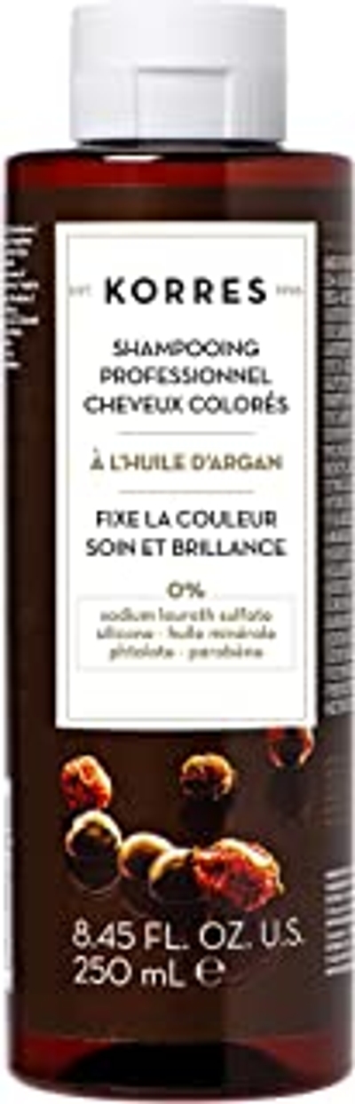 KORRES Argan Oil shampoo, reiniging en verzorging voor gekleurd haar, dermatologisch getest en veganistisch, 250 ml