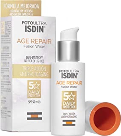 ISDIN FotoUltra Age Repair FW LSF 50, dagelijkse zonnecrème voor het gezicht, drievoudige anti-aging effect, 50 ml