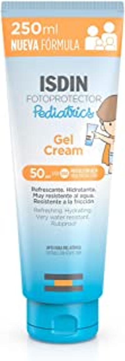ISDIN Fotoprotector Gel Cream Pediatrics SPF 50 zonnecrème 250 ml | Verzorgt als een crème en trekt snel in als een gel | Pediatrisch en dermatologisch getest
