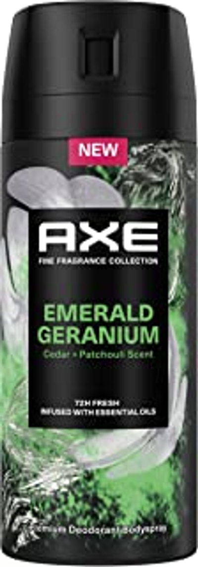 AXE Fine Fragrance Collection Emerald Geranium Premium Deodorant Bodyspray, 72 uur effectieve bescherming met de geur van premium parfum - 150 ml
