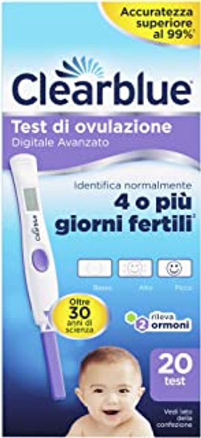 Clearblue Geavanceerde digitale ovulatietest, vergroot je kans om zwanger te worden, 1 digitale portastick en 20 tests