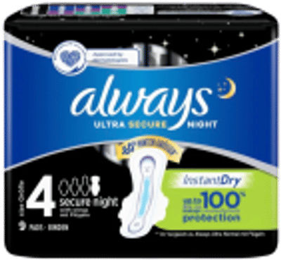 Always Maandverband Ultra Secure Night met vleugels - 9 stuks
