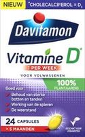 Davitamon Vitamine D - 1 per week - 100% plantaardig - Vegan – Voedingssupplement - 24 capsules