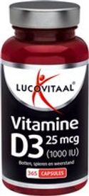 Lucovitaal Vitamine D3 25 microgram Voedingssupplement - 365 capsules