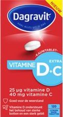 Dagravit Vitamine D3 25 μg + Vitamine C - Supplement - 120 kauwtabletten