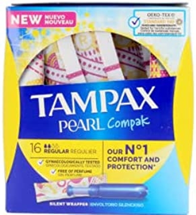 Tampax Pearl Compak Pearl Regular tampon met applicator - 128 stuks