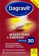 Dagravit Totaal 30 Weerstand & Energie Multivitaminen - Vitamine C, selenium en zink ondersteunen het immuunsysteem - 50 kauwtabletten