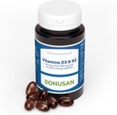 BONUSAN Vitamine D3 & K2 - Softgels - 120 stuks