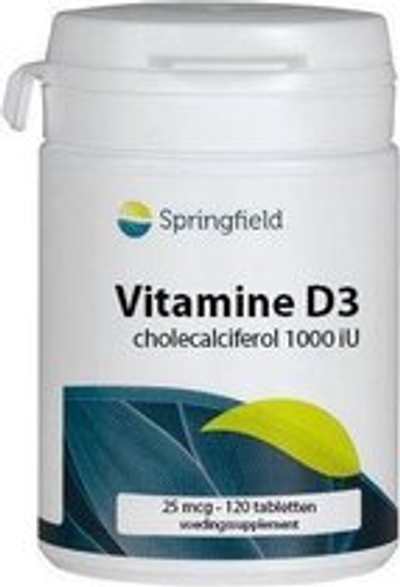 Springfield Vitamine D3 1000 IU - 120 Tabletten - Vitaminen