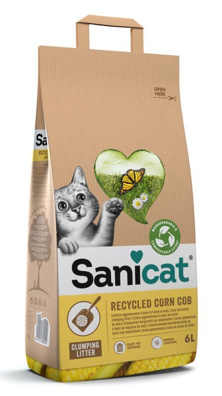 Sanicat 100% Corn Cob - Kattenbakvulling 6 liter