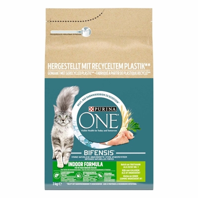 Purina ONE Adult Indoor - Kattenvoer Droogvoer - Kalkoen - 3 kg kattenbrokken