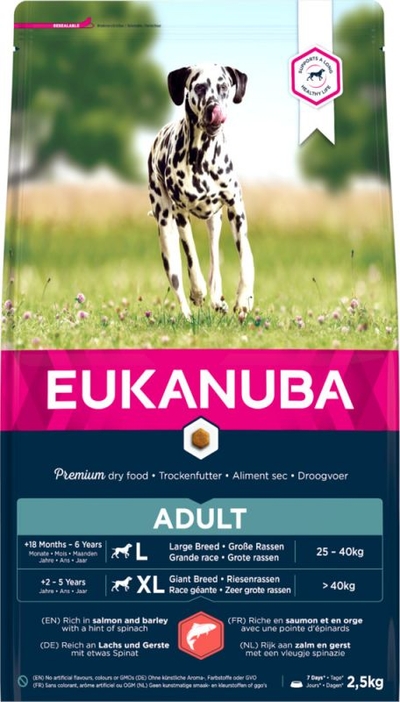 Eukanuba Dog - Adult Large Zalm & Gerst 2,5kg - hondenbrokken