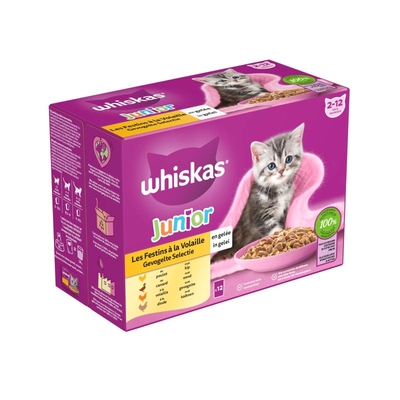 Whiskas Junior Classic Selectie - Kattenvoer 12x85 gram - natvoer katten
