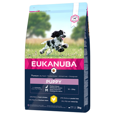 Eukanuba Puppy Medium Breed Kip Hondenvoer - Dubbelpak 2 x 3 kg - hondenbrokken