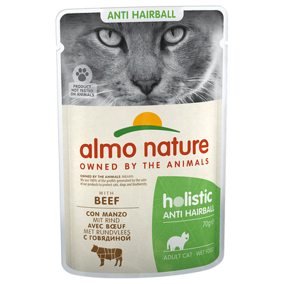 24x70g Anti Hairball Rund Almo Nature Holistic Kattenvoer - natvoer katten