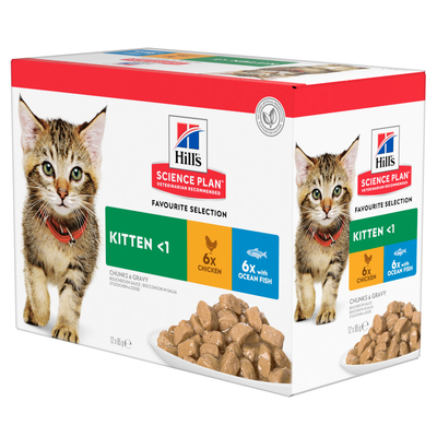 24x85g Kitten Vis selectie Hill's Science Plan Kattenvoer - natvoer katten