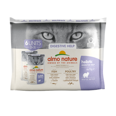 24x70g Digestive Help Gevogelte & Vis Almo Nature Holistic Kattenvoer - natvoer katten