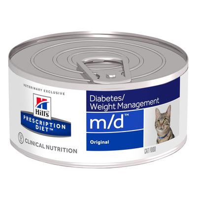 24 x 156 g Hill's Prescription Diet Feline M/D Kattenvoer - natvoer katten