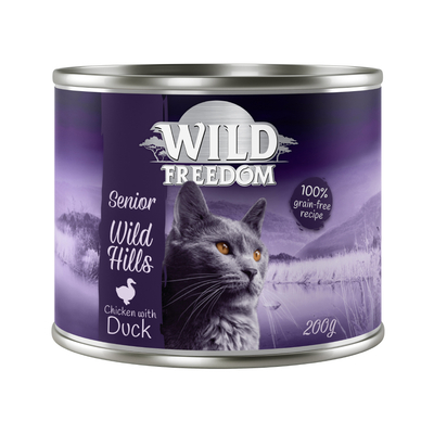 6x200g Senior Wild Hills Eend & Kip Wild Freedom Kattenvoer - natvoer katten