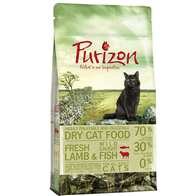 2x400g Adult Kip met Vis & Wildzijn met Kip Purizon Kattenvoer - kattenbrokken