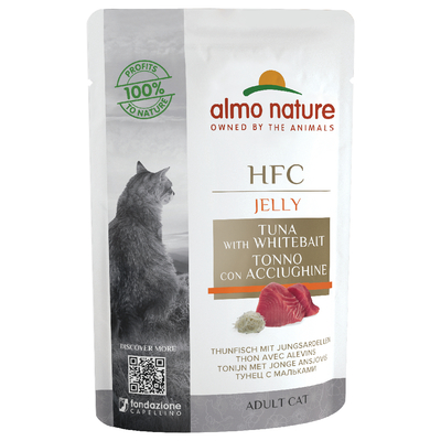 6x55g Jelly maaltijdzakjes Tonijn & Jonge Ansjovis Almo Nature HFC Kattenvoer - natvoer katten